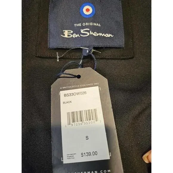 Nwt Ben Sherman Black and Gray Suede Feel Men's Jacket Size S - Picture 5 of 6